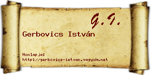 Gerbovics István névjegykártya