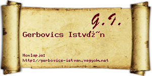 Gerbovics István névjegykártya